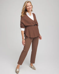 Chico's Lightweight Juliet Straight Ankle Pants DRIED MUSHROOM