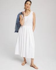 Chico's Crochet-Bodice Maxi Dress ALABASTER