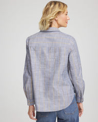 Chico's Striped Soft Denim Popover INDIGO