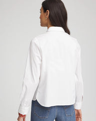 Chico's Crystal Heart Poplin Shirt ALABASTER