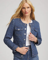 Chico's Quilted Denim Jacket WILMA INDIGO