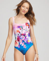 Chico's Gottex Under The Sea Square Neck One Piece MULTI PRINT
