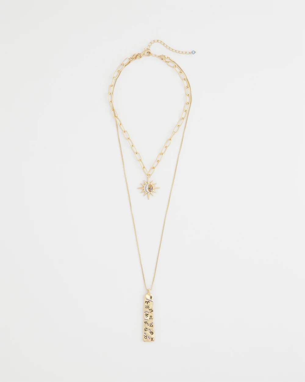 Chico's Convertible Zodiac Pendant Necklace GOLD