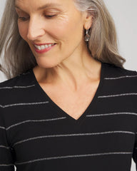 Chico's Touch of Cool™ Lurex Layering Tee BLACK