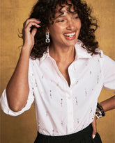 Chico's Jeweled Poplin Shirt ALABASTER