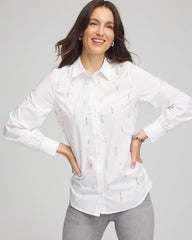 Chico's Jeweled Poplin Shirt ALABASTER