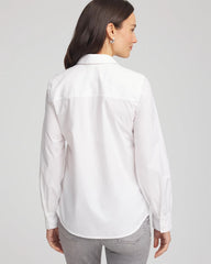 Chico's Jeweled Poplin Shirt ALABASTER