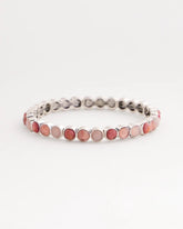 Chico's Quartz & Rhodonite Stone Silvertone Round Stretch SIESTA ROSE