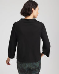 Chico's Embellished Structured Top BLACK