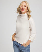 Chico's Jacquard Cozy Turtleneck ENGLISH CREAM