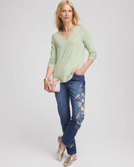 Chico's Touch of Cool™ V-Neck Layering Tee SAGE MEADOW
