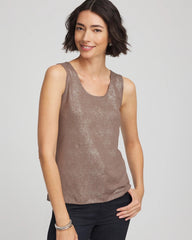 Chico's Foiled Microfiber Tank WALNUT