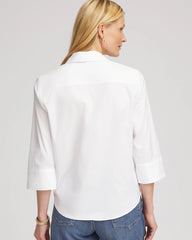 Chico's Poplin Tie-Front Top ALABASTER