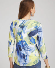 Chico's Slub 3/4 Sleeve Tee ALABASTER