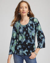 Chico's Bodre Flare Sleeve Top BLACK