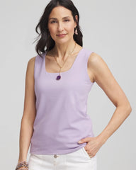 Chico's Contour Cotton™ Square Neck Tank GENTLE LAVENDER
