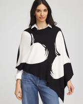 Chico's Love Brush Convertible Sweater Poncho BLACK