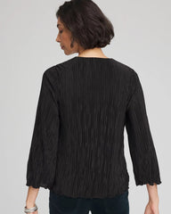 Chico's Bodre Flare Sleeve Top BLACK
