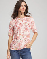 Chico's Elbow Sleeve Tee SIESTA ROSE