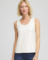 Chico's Foiled Microfiber Tank ENGLISH CREAM