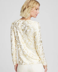 Chico's Touch of Cool™ Foiled Layering Tee ECRU