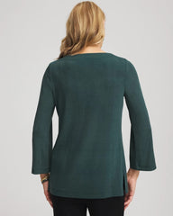 Chico's Travelers™ Artisanal Boatneck Tunic DARKEST SPRUCE