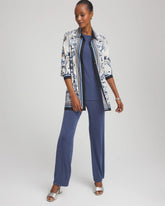 Chico's Travelers™ Collection Paisley Mesh Shirt Jacket CANYON BLUE