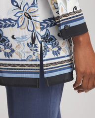 Chico's Travelers™ Collection Paisley Mesh Shirt Jacket CANYON BLUE