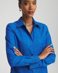 Chico's No Iron™ Jacquard Animal Motif Shirt COBALT STONE