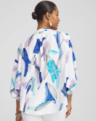 Chico's Batwing Sleeve Top PARADISO BLUE
