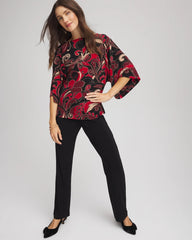 Chico's Travelers™ Kimono Sleeve Party Top RED ALLURE