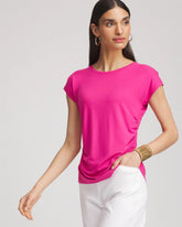 Chico's Cap Sleeve Dolman Tee CRUSHED BERRIES