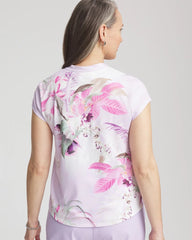 Chico's Zenergy® UPF Floral Polo VIOLET AURA