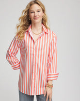 Chico's No Iron™ Vacation Stripes Shirt SUNSET PEACH