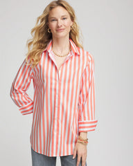 Chico's No Iron™ Vacation Stripes Shirt SUNSET PEACH