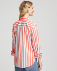 Chico's No Iron™ Vacation Stripes Shirt SUNSET PEACH