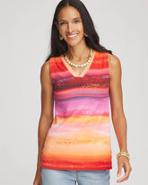 Chico's Rio Sunset Sleeveless Tank RED GLOW