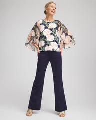 Chico's Georgette Angel-Sleeved Top DARKEST SPRUCE