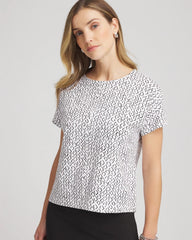 Chico's Zenergy® UPF Geo-Print Dolman Top BLACK