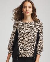 Chico's Zenergy® Animal-Print Bungee Top NATURAL TAN