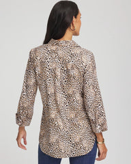 Chico's No Iron™ Leopard Print Shirt GLISTENING SAND