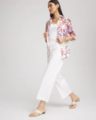 Chico's No Iron™ Tropical Floral Stretch Shirt PLUM SHADE