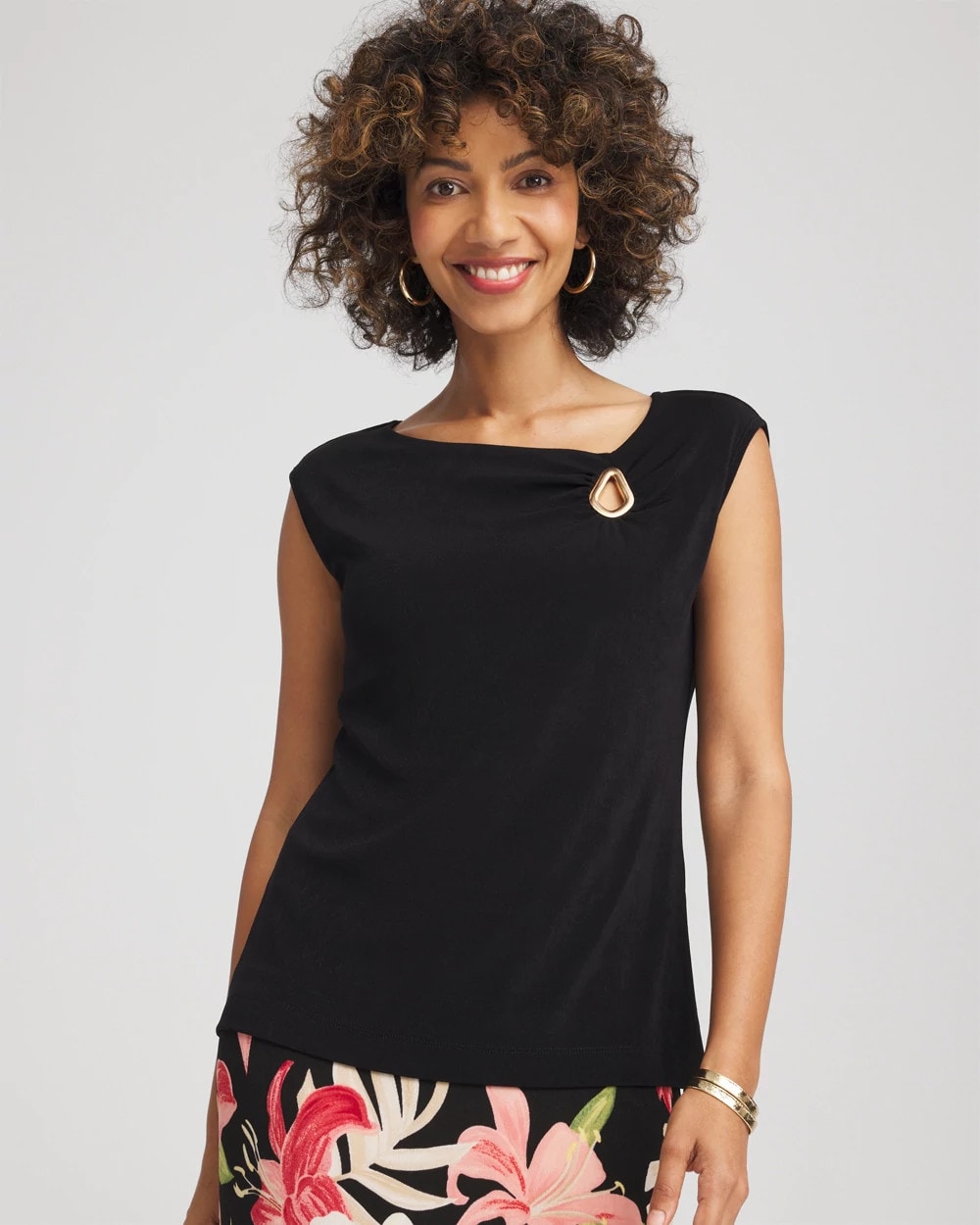 Chico's Travelers™ Asymmetrical Top TRAVELERS BLACK
