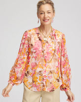 Chico's Split-Neck Blouse SUNSET DUNES