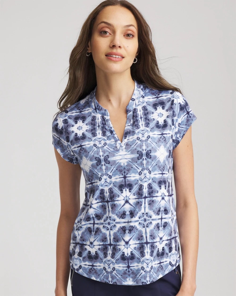 Chico's Zenergy® UPF Printed Polo Top CANYON BLUE
