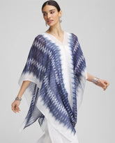 Chico's Long Embellished Linen Kaftan BLUE CASA