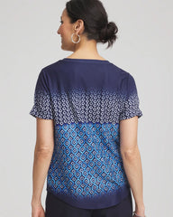 Chico's Zenergy® Graphic Ombre V-Neck Tee RICH COBALT