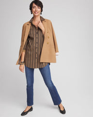 Chico's No Iron™ Stripe Tunic CAMEL/BLACK