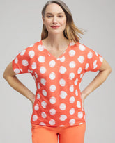 Chico's Zenergy® Dots Drop Shoulder Tee NECTARINE