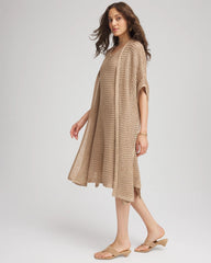 Chico's Crochet-Knit Sequins Ruana CAFE AROMA